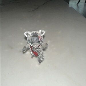 Swarovski Crystal Bear with Red Detail